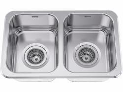 21-11/16" 2 Bowl Dual Mount Kitchen Sink - Stainless Steel D1906-1 Franke