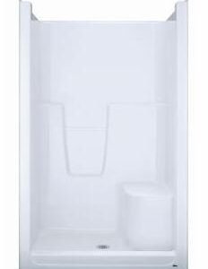 Bathcove 48" x 36" Center Drain Shower Stall with RH Seat
 - White 4821-0 Hytec