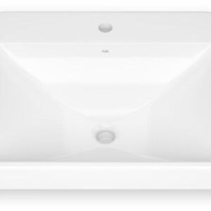 Kosla Rectangular Semi-Recessed Bathroom Sink with Tap Deck - White FU2114-240 Kalia