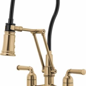 Rook Articulating Bridge Kitchen Faucet - Brilliance Luxe Gold 62274LF-GL Brizo