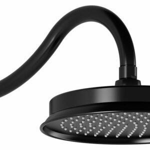 Rustik 9" Round Rainshower Shower Head with Wall Arm - Black BF1507-165 Kalia