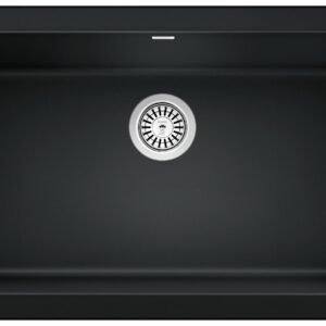 Ikon 33 1 Bowl Silgranit Undermount Apron Front Kitchen Sink - Coal Black 402644 Blanco