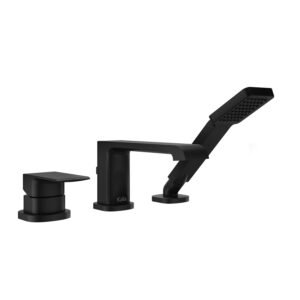 Sobrio 3-Piece Roman Tub Filler with Hand Shower - Matte Black BF1814-160 Kalia