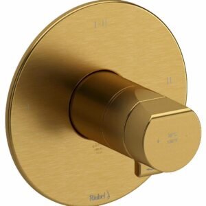 Parabola 3-Functions Thermostatic Valve Trim - Brushed Gold TPB23BG RIOBEL