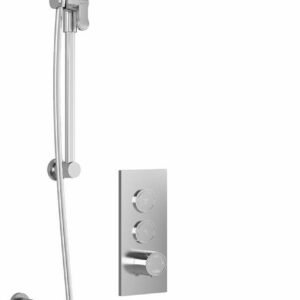 RoundOne TB2 Thermostatic Push-Button Shower System with Wall Arm (Less Valve) - Chrome BF2065-110 Kalia