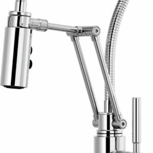 Solna SmartTouch Articulating Kitchen Faucet with Finished Hose and Pulldown Spray - Chrome 64121LF-PC Brizo