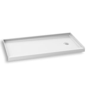 Koncept 60" x 32" Alcove Acrylic Shower Base with RH Drain - White BW1414-240 Kalia