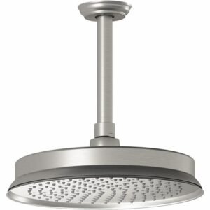 Rustik 9" Round Rainshower Shower Head with Vertical Wall Arm - Pure Nickel BF1508-125 Kalia