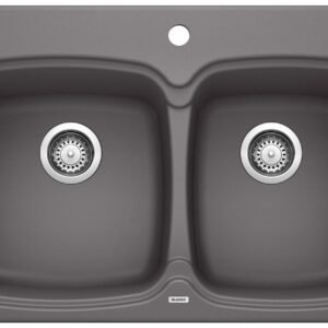 Vienna 210 1.75 Bowl Drop-In Silgranit Sink - Cinder 401476 Blanco