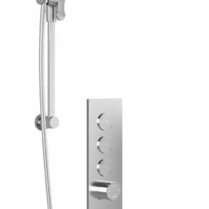RoundOne TB3 Thermostatic Push-Button Shower System with Vertical Ceiling Arm - Chrome BF2066-110-001 Kalia