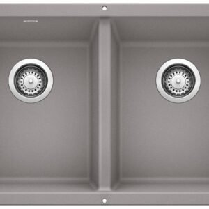Precis U 2 Bowl Undermount Silgranit Sink - Metallic Gray 401681 Blanco