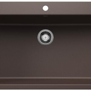 Liven 33 Super 1 Bowl Silgranit Dual Mount Kitchen Sink - Café 403631 Blanco
