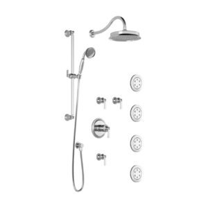 Rustik T375 Thermostatic Shower System with Wall Arm (less valves) - Chrome BF1521-110 Kalia