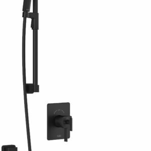 SquareOne TCD1 Premia Thermostatic Coaxial Shower System with Wall Arm (Less Valve) - Matte Black BF1649-160-200 Kalia