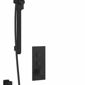 Kareo TB2 Plus Thermostatic Push-Button Shower System with Wall Arm - Matte Black BF2099-160-100 Kalia