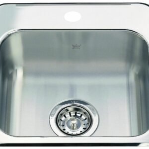 Steel Queen 15-1/8" 1-Hole 1 Bowl Drop-In Bar/Prep Sink - Stainless Steel QSL1515-6-1 Kindred