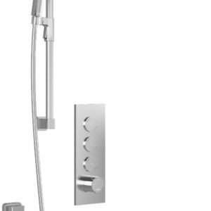 SquareOne TB3 Premia Thermostatic Push-Button Shower System with Wall Arm (Less Valve) - Chrome BF2071-110-200 Kalia