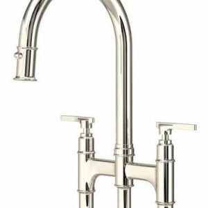 Southbank Bridge Kitchen Faucet with Pulldown Spray - Polished Nickel U.SB58D3LMPN Perrin & Rowe