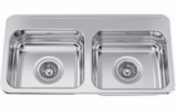 29-1/4" 2 Bowl Drop-In Kitchen Sink - Stainless Steel ALBD1305P-1 Franke