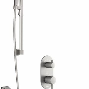RoundOne TD3 Premia Thermostatic Integrated Diverter Tub and Shower System with Wall Arm (Less Valve) - Pure Nickel BF1643-125-200 Kalia