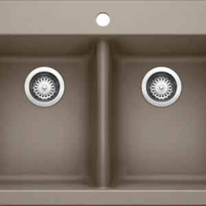 Horizon 2 Bowl Silgranit Drop-In Kitchen Sink - Truffle 401283 Blanco