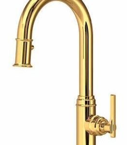 Southbank Bar/Prep Kitchen Faucet with Pulldown Spray - English Gold U.SB65D1LMEG Perrin & Rowe
