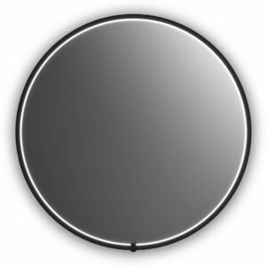 Nox 30" x 30" Round LED Lighted Mirror - Black MR2200-570-001 Kalia