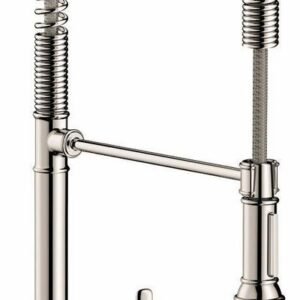 Axor Montreux Semi-Pro Kitchen Faucet with Spring Pulldown Spray - Polished Nickel 16582831 Axor