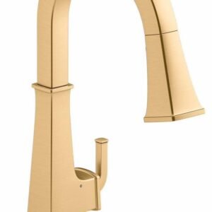 Riff Touchless Smart Kitchen Faucet with Pulldown Spray - Vibrant Brushed Moderne Brass 23832-WB-2MB Kohler