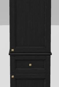 18 RH Linen Tower Bellrose Upper and Lower Doors with Prestige Knobs - Lakewood/Gold 18RHLWDBELUPLOWPRESTGLD Stonewood Cabinetry