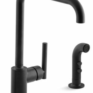 Purist Kitchen Faucet with Separate Side Spray - Matte Black 7508-BL Kohler
