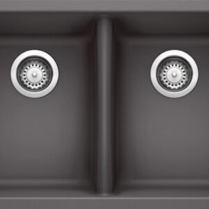 Corence 2 Bowl Silgranit Kitchen Sink - Charcoal 402040 Blanco