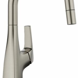 Rivana Bar/Prep Faucet with Pulldown Spray - Satin Platinum 443250 Blanco