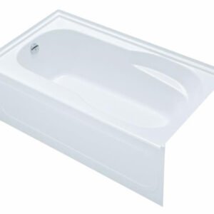 Langley 59-7/8" x 32-1/2" Alcove Tub with LH Drain and Backrest - White ACL3260L-0 Hytec
