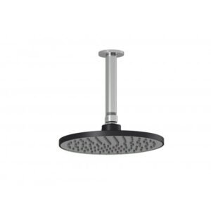 Kontour Rainhead Shower Head and Vertical Ceiling Arm - Black/Chrome BF1389-150 Kalia