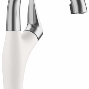 Artona Bar Faucet with Hidden Pulldown Spray - Stainless/White 526386 Blanco