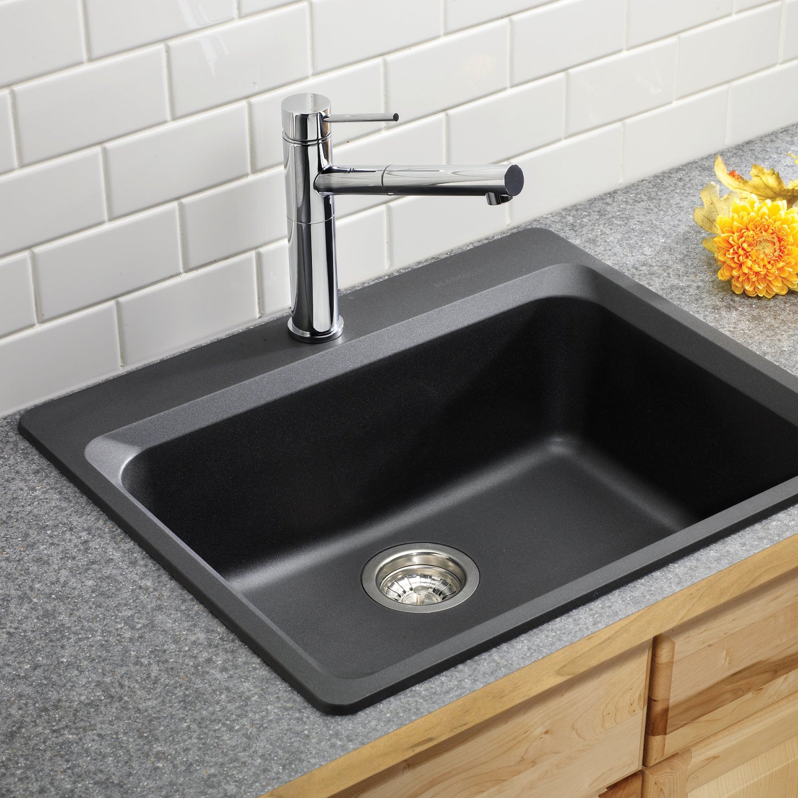 Vision 1 Bowl Silgraint Drop-In Kitchen Sink - Anthracite 400174 Blanco - Image 5