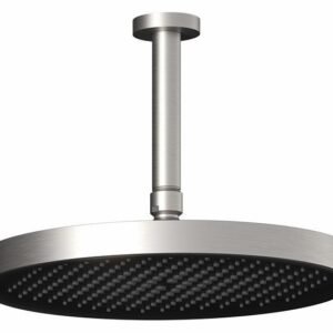Moroka Plus 12" Round Rainshower Shower Head with Vertical Ceiling Arm - Pure Nickel BF2154-125 Kalia