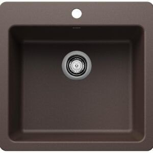 Liven 21 1 Bowl Silgranit Dual Mount Kitchen Sink - Café 403663 Blanco