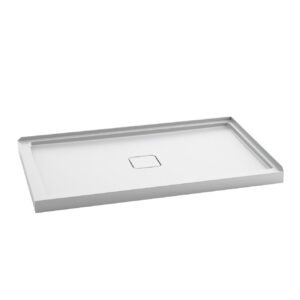 Kover 60" x 36" Corner Acrylic Shower Base with Centre Drain and RH Tiling Flange - White BW1193-240 Kalia