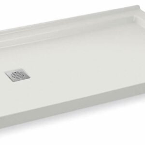 B3Square 60" x 32" LH Drain Left Corner Shower Base - White 420005-502-001-100 Maax