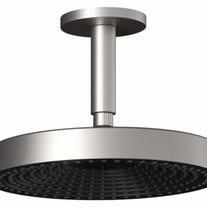 Moroka Premia 12" Round Rainshower Shower Head with Vertical Ceiling Arm - Pure Nickel BF2158-125 Kalia