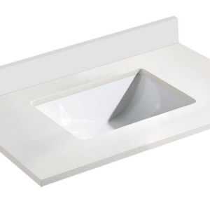 Quartz 37" x 22" Sink Top - White QT2237W Duval