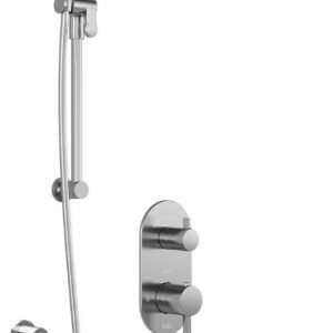 RoundOne TD3 Plus Thermostatic Integrated Diverter Tub and Shower System with Wall Arm - Chrome BF1642-110-100 Kalia