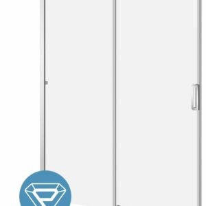 K3 (Door 2 of 2) 60" x 77" Alcove Sliding Door Fixed Panel - Chrome DR2059-110-004 Kalia