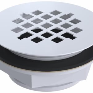 2-Piece PVC Shower Drain x Comp - White SD12-W +osb