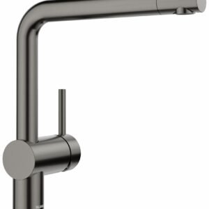 Linus Kitchen Faucet with Pullout Spray - Satin Dark Steel 443269 Blanco