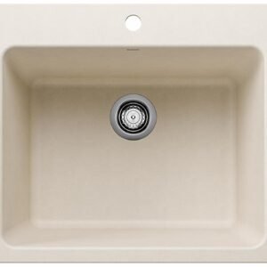 Liven 1 Bowl Silgranit Dual Mount Laundry Sink - Soft White 402874 Blanco