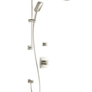 Umani T2 Premia Thermostatic Shower System with Wall Arm - Brushed Nickel BF1179-120-200 Kalia