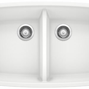 Performa U 2 Bowl Silgranit Undermount Kitchen Sink - White 401713 Blanco
